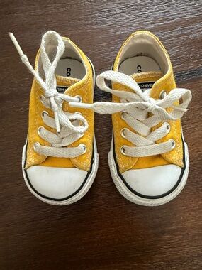 Converse Kids' Yellow Canvas Low-Top Sneakers, 4 toddler